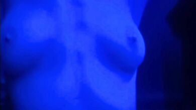 Titty Play Topless In Blue Light, POV Chest