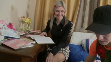Hot & Sexy Blonde School Girl Teen With Pigtails Gets A Nice Anal Creampie!