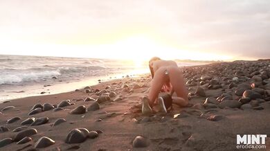 Public Beach Tease With Buttplug