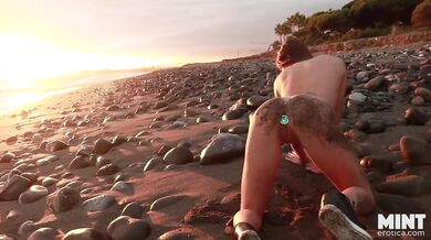 Public Beach Tease With Buttplug