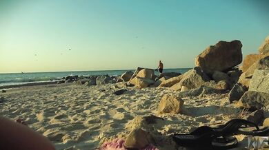Risky public blowjob on the beach.Travel diaries pt1