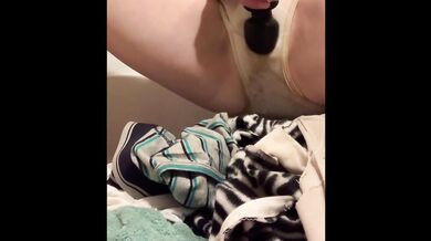 naughty teen desperately pees all over your laundry