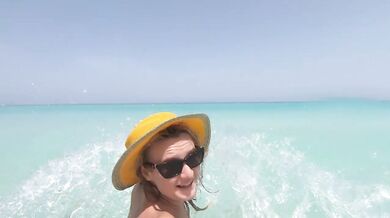 Swimming in the Atlantic Ocean in Cuba