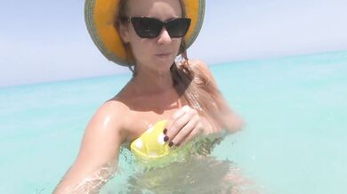 Swimming in the Atlantic Ocean in Cuba