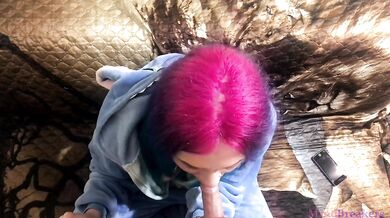 Emo girlfriend sucks lollipop and something else in Stitch cosplay