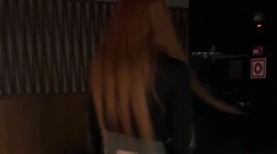 Red-haired beauty let herself get fucked right in the toilet of a casino