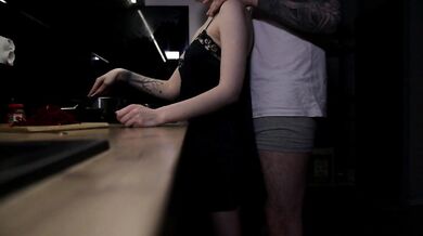 I Fucked Step Sister in the Kitchen While She Cooked Cum Inside