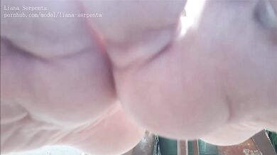 Tiny Footboy Under My Huge Soles POV - Black Nylons & Barefoot Giantess Fetish - Liana Serpenta
