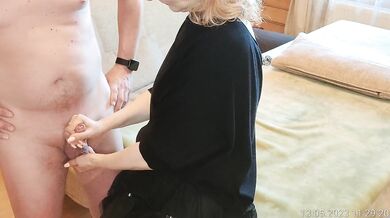 The wife, after a long abstinence, took off her husband's chastity belt, allowed him to cum inside h