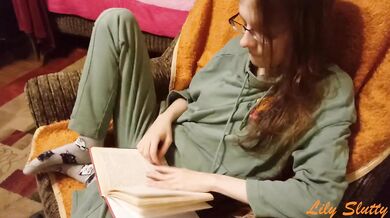 Cute teen girl masturbates while her parents are in the next room