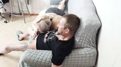 Cum in mother-in-law's mouth after blowjob