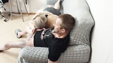 Cum in mother-in-law's mouth after blowjob