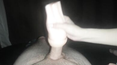 My wife jerks me off with an artificial vagina with conversations
