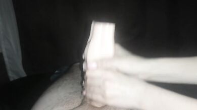 My wife jerks me off with an artificial vagina with conversations