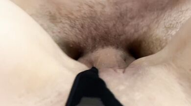 Real close-up POV creampie of Russian MILF with shaved pussy