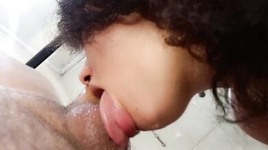 Best blowjob ever, drooling and licking, this guy is lucky to have a hot wife