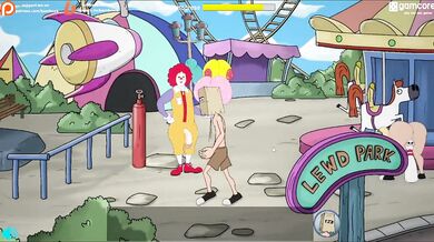 Fuckerman gets fucked on a carousel and his girlfriend gets anal fucked by a clown
