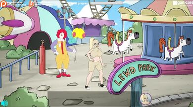 Fuckerman gets fucked on a carousel and his girlfriend gets anal fucked by a clown
