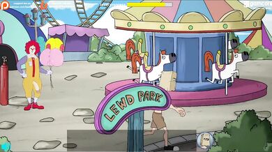 Fuckerman gets fucked on a carousel and his girlfriend gets anal fucked by a clown