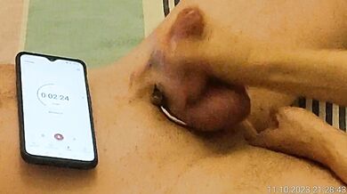 Experiment. How fast will he be able to cum? Day four- four minutes...