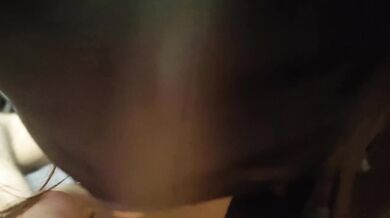 Student sucks my dick. Blowjob close up