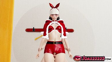 Xmas 3D Hentai Featuring Elf Tomoki in Pantyhose - Big Cock Thighjob Teasing, POV Piledriver Intense Fuck