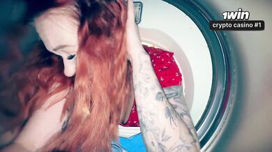 Step Mom Stuck in Washer Gets Naughty Help from Step Son