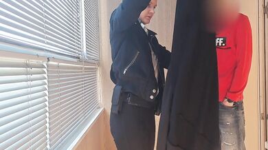 This bitch from the airport security was fucking around a lot, so I fucked her mouth and pussy rough