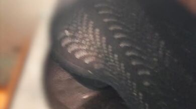 Neighbor’s pregnant caring wife in pantyhose pleasures me with her thighs