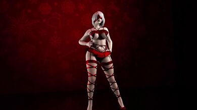 Cosplay 2B Dances for You and Excites You in a Sexy Christmas Costume