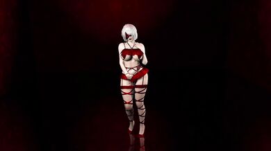 Cosplay 2B Dances for You and Excites You in a Sexy Christmas Costume