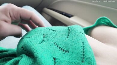 Cute Stepsister Teasing with Her Big Boobs and Hard Nipples in the Car