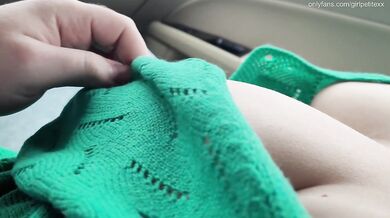 Cute Stepsister Teasing with Her Big Boobs and Hard Nipples in the Car