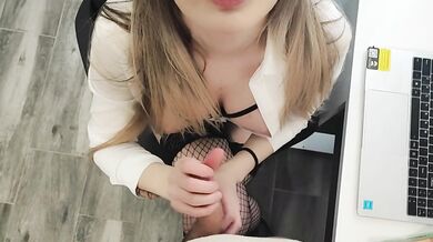 My busty boss wants to suck my cock in the office and she's paying me more!