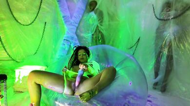 Neon glow solo fuck