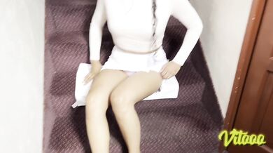 My girlfriend looks beautiful in a miniskirt and heels