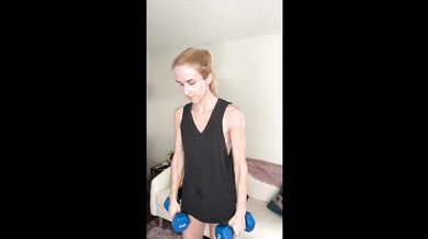 Cute blonde upper body workout