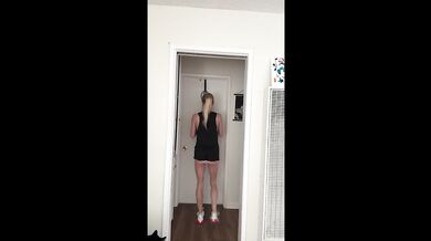 Cute blonde upper body workout