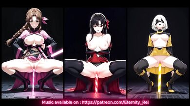 AI Generated - Hentai - Tifa, Aerith and 2B - Jedi