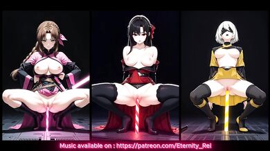 AI Generated - Hentai - Tifa, Aerith and 2B - Jedi