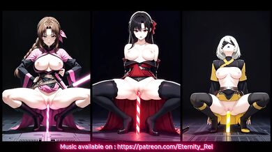 AI Generated - Hentai - Tifa, Aerith and 2B - Jedi