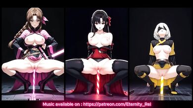 AI Generated - Hentai - Tifa, Aerith and 2B - Jedi
