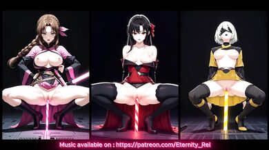 AI Generated - Hentai - Tifa, Aerith and 2B - Jedi
