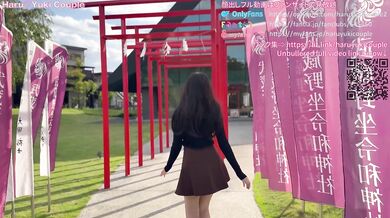 【素人】青空バルコニーで全裸露出中出しセックス 素人カップル/美少女/色白美乳/中出し/フル動画(50分)/일본여대생과질내사정섹스