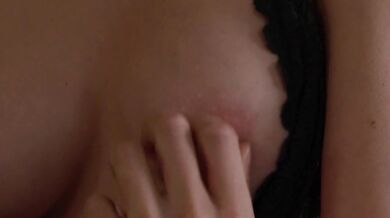 She ties his hands, takes control with mouth and tongue, then rides him - ending it by hand – Red-and-Violet
