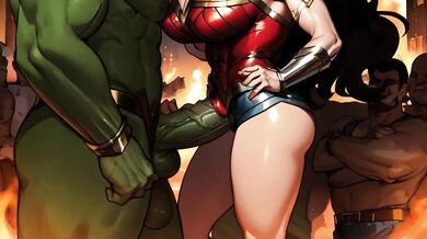 Gamma Radiation Infected Insatable Hulks Run A Train On Wonderful Woman