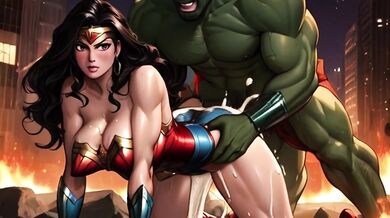 Gamma Radiation Infected Insatable Hulks Run A Train On Wonderful Woman