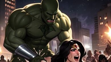 Gamma Radiation Infected Insatable Hulks Run A Train On Wonderful Woman