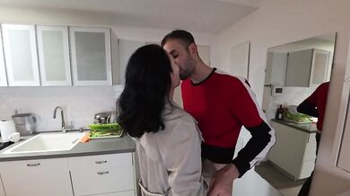Secret Visit. A married MILF visits her new lover, a romantic fantasy with kisses Homemade