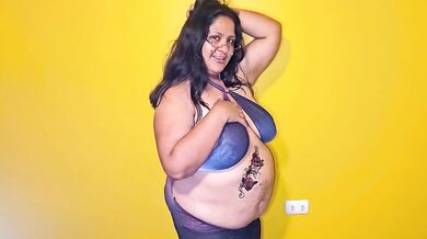 Using my belly to get cum